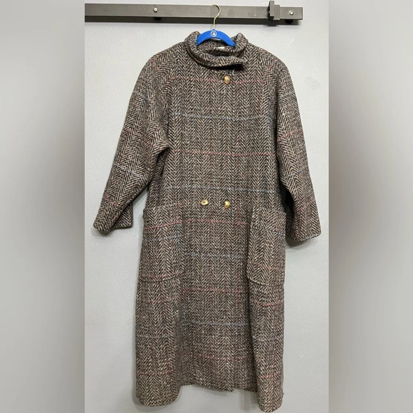 Vintage CPI Long Wool Tweed Coat Classic Timeless  Academia inspired-Size:12 - Picture 9 of 11